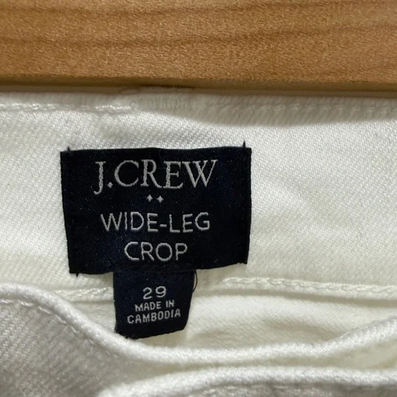J. Crew Women’s Wide Leg Crop White Jeans Size 29 Flawed NWT - Picture 3 of 9
